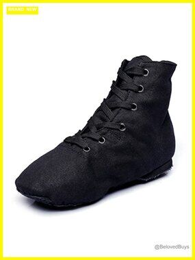 Womens Jazz Dance Boots Lace Up High Top Character Shoes Split Sole Ankle Boots